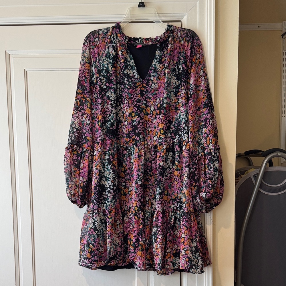 Vince Camuto Multicolor Floral Long Sleeve Dress